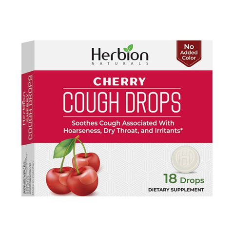 Herbion Naturals, All Natural Cough Drops Cherry, Cherry 18 Count