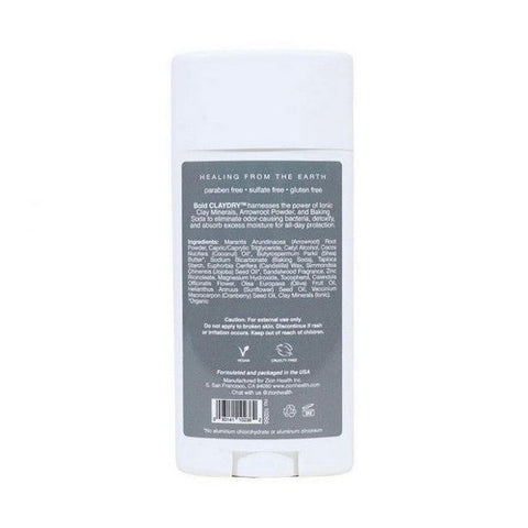 Zion Health, Mens Clay Dry Deodorant Aluminum Free Bold Sandalwood, 2.8 Oz Zion Health