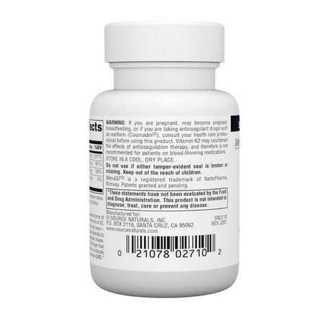 Source Naturals, Vitamin K-2 Advantage, 2200 mcg, 60 Tabs
