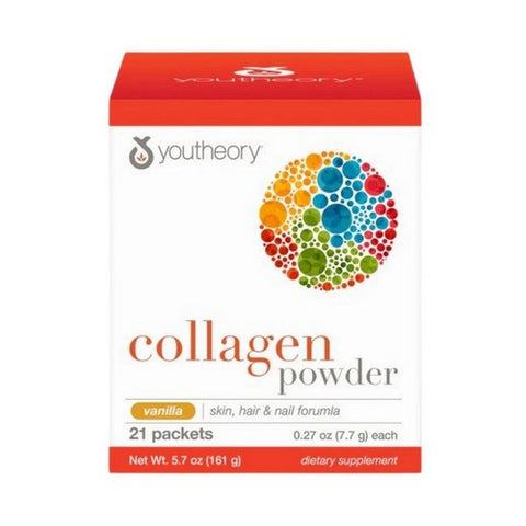 Youtheory, Collagen Powder Vanilla, Vanilla 21 Packets