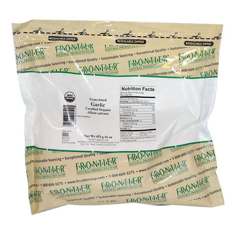 Frontier Coop, Organic Granulated Garlic, 16 Oz