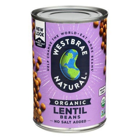 Westrae, Organic Lentil Beans Fat Free, 15 Oz(Case Of 6)