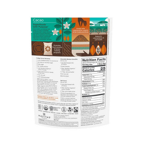 Navitas Organics, Organic Cacao Powder Chocolate, 8 Oz Navitas Organics