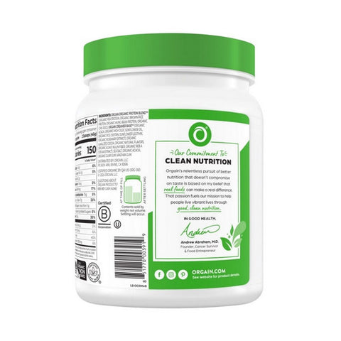 Orgain, Organic Plant Based Protein Powder, Creamy Chocolate Fudge 1.02 lbs