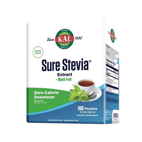 Kal, Stevia Extract Plus Monk Fruit, 100 Count