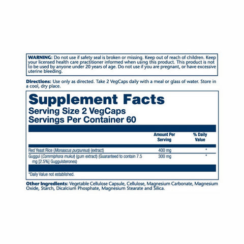Solaray, Guggul Red Yeast Rice, 120 Veg Caps