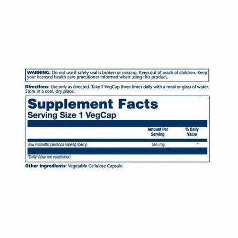 Solaray, Saw Palmetto, 580 mg, 50 Caps Solaray