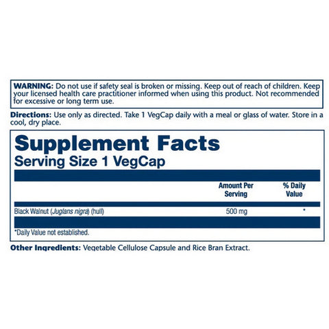 Solaray, Black Walnut, 500 mg, 100 Veg Caps