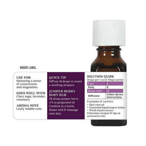 Aura Cacia, Essential Oil Juniper Berry, (juniperus communis) 0.5 Fl Oz