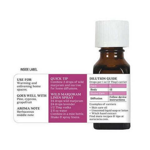 Aura Cacia, Essential Oil Marjoram, (thymus masticina) 0.5 Fl Oz