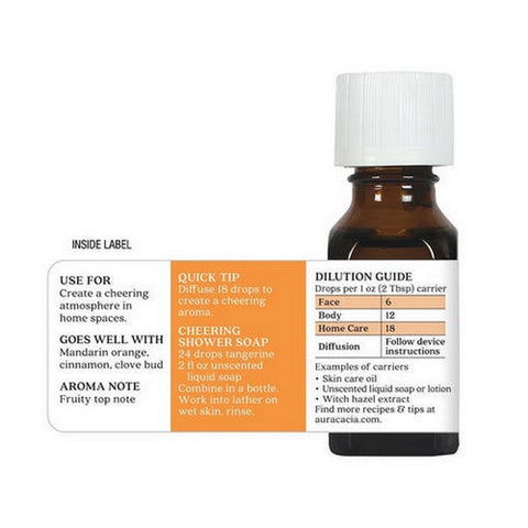 Aura Cacia, Essential Oil Tangerine, (citrus reticulata) 0.5 Fl Oz