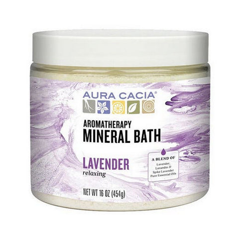 Aura Cacia, Mineral Bath, Relaxing Lavender 16 Oz