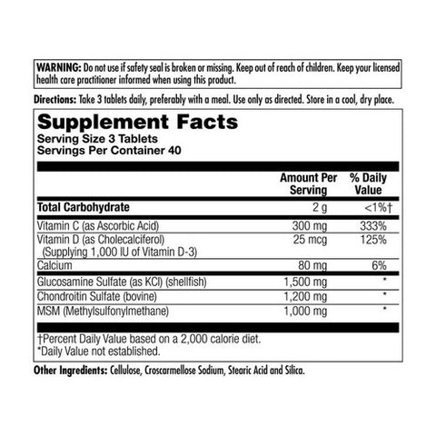 Kal, Glucosamine Chondroitin MSM with D-3, 120 Tabs