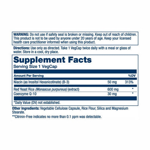 Solaray, Red Yeast Rice CoQ-10, 60 Veg Caps Solaray