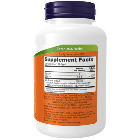 Now Foods, Silymarin Milk Thistle Extract, 450 mg, 120 Softgels