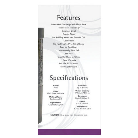 Now Foods, Ultrasonic Metal Touch Oil Diffuser, 1 Count