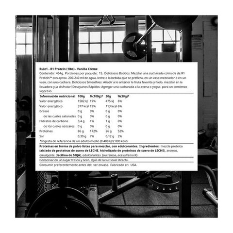 Rule 1, R1 Protein Isolate, Vanilla Creme 1.02 lbs