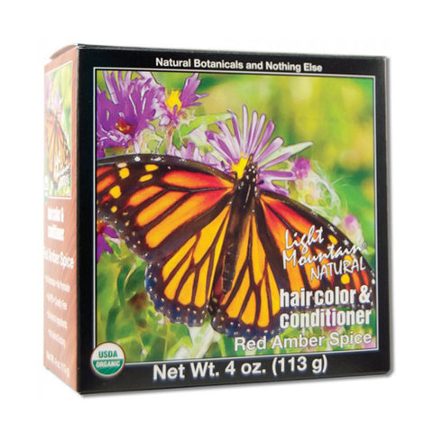 Light Mountain, Narural Hair Color & Conditioner, Red Amber Spice 4 Oz