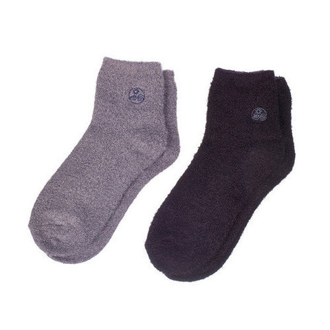 Earth Therapeutics, Aloe Moisture Aloe Socks Gray Plaid, 2 Pairs Earth Therapeutics