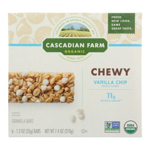 Cascadian Farm, Organic Vanilla Chip Chewy Granola Bar, 7.4 Oz(Case Of 12)