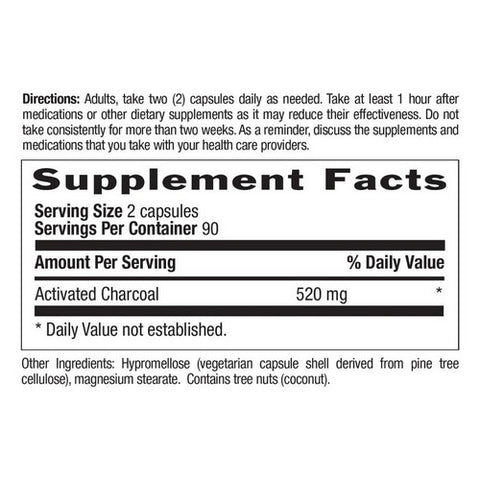 Country Life, Activated Charcoal, 260 mg, 180 Caps