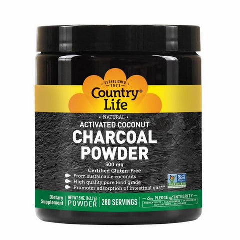 Country Life, Activated Charcoal Powder, 500 mg, 5 Oz