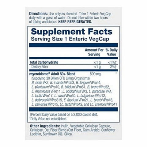 Solaray, Adult 50+ Formula 30 Billion, 30 Veg Caps Solaray