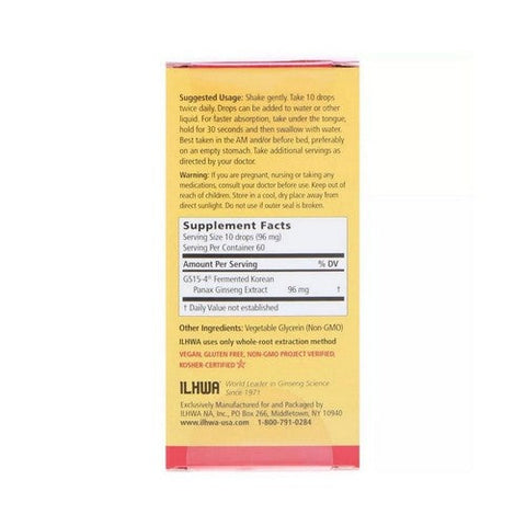 Il Hwa Korean Ginseng, Enzyme Fermented Ginseng Elixir, 30 Ml Il Hwa Korean Ginseng