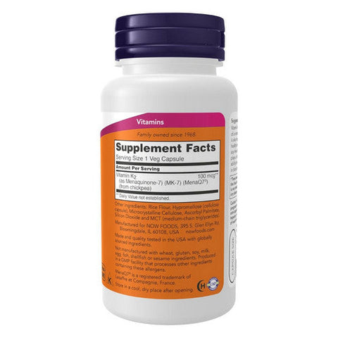 Now Foods, MK-7 Vitamin K-2, 1000 Mcg, 120 Veg Caps Now Foods