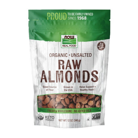 Now Foods, Organic Raw Almonds Unsalted, 12 Oz