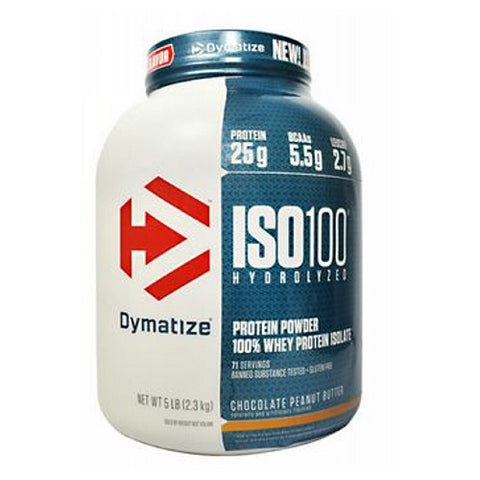 Dymatize, ISO100 Hydrolyzed Whey Protein Isolate Chocolate Peanut Butter, 5 lbs