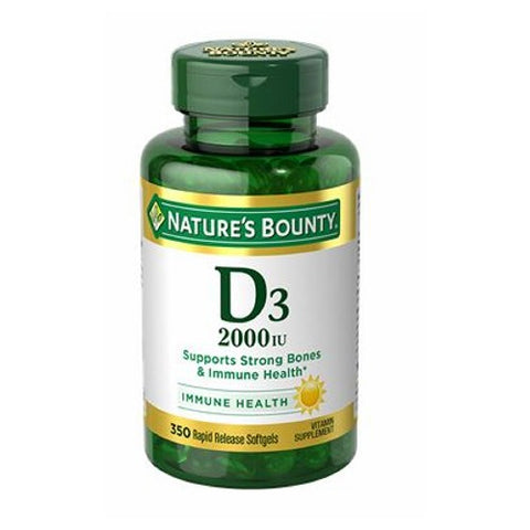 Nature's Bounty, Vitamin D3, 50 mcg, 24 X 350 Softgels