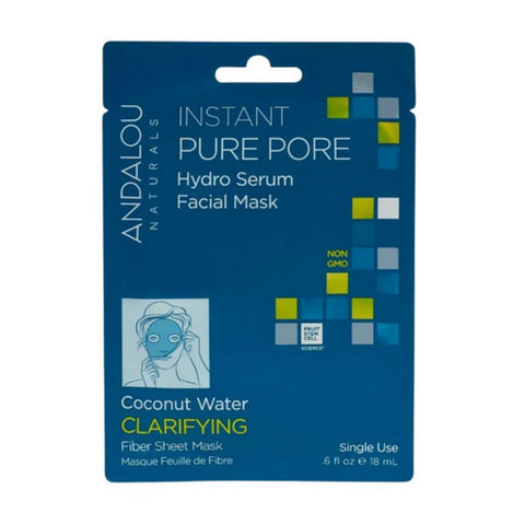 Andalou Naturals, Instant Pure Pore Hydro Serum Facial Mask, 0.6 Oz