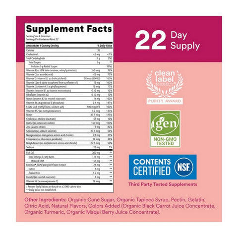 SmartyPants, Teen Girl Multi And Omega 3 Fish Oil Gummy, 90 Count