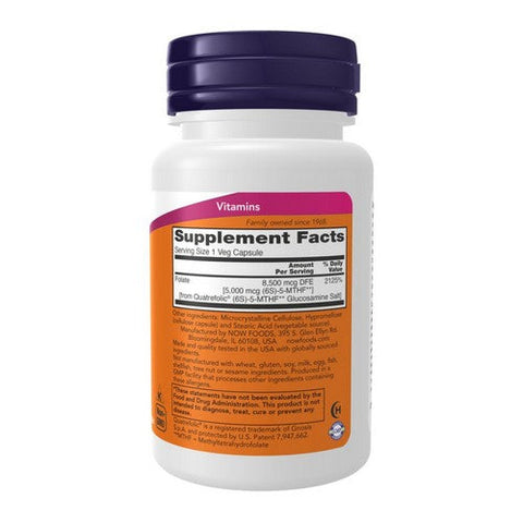 Now Foods, Methyl Folate, 5000 mcg, 50 Veg Caps Now Foods
