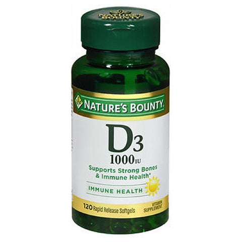 Nature's Bounty, Vitamin D3, 1000 IU, 24 X 120 Softgels