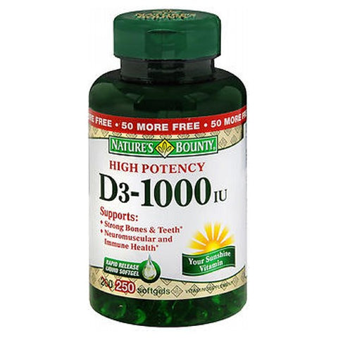 Nature's Bounty, D3 High Potency, 1000 IU, 24 X 250 Softgels