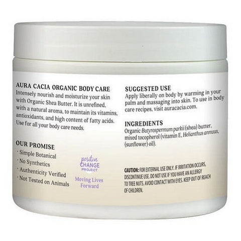 Aura Cacia, Organic Body Butter Shea Unrefined, 3.25Oz