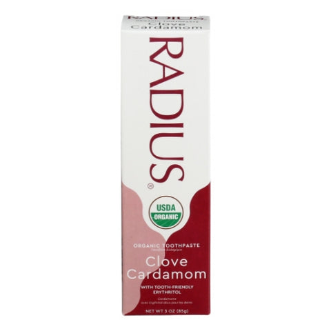 Radius, Organic Toothpaste Clove Cardamom, Clove Cardamom 3Oz