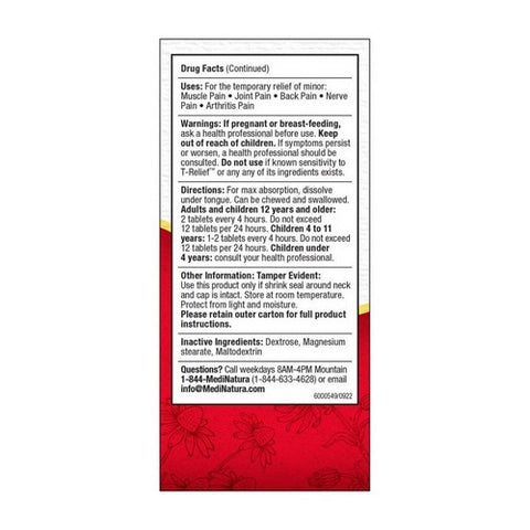 MediNatura, T-Relief Arnica +12 Extra Strength, 100 Tabs