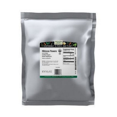 Frontier Coop, Organic Hibiscus Flower Cut and Sifted, 16 Oz