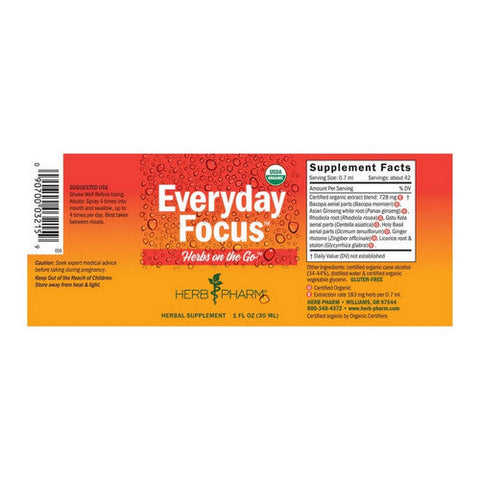 Herb Pharm, Herbs On The Go Everyday Focus, 1 Oz Herb Pharm