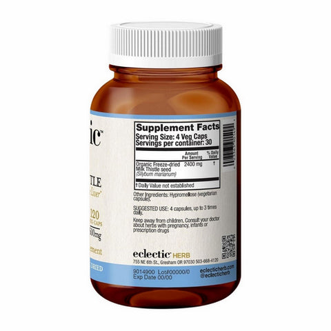 Eclectic Herb, Milk Thistle, 600 Mg, 120 Caps