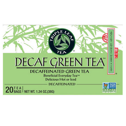 Triple Leaf Tea, Decaffeinated Green Tea, 20 Bags