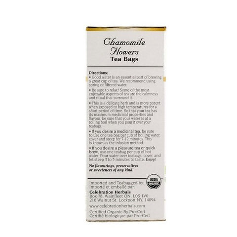 Celebration Herbals, Organic Chamomile Flowers Tea, 24 Bags