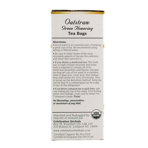 Celebration Herbals, Organic Oatstraw Green Flowering Tea, 24 Bags
