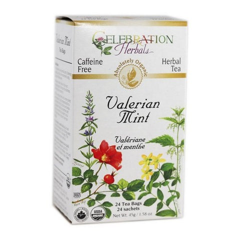 Celebration Herbals, Organic Valerian Mint Tea, 24 Bags