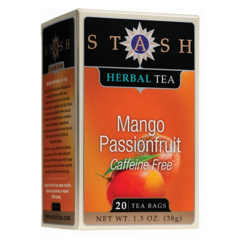 Stash Tea, Herbal Tea Mango Passionfruit, Caffeine Free 20 Count