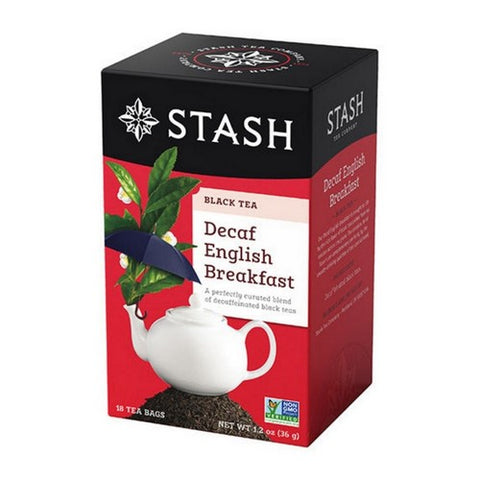 Stash Tea, Black Tea Decaf English Breakfast, 18 Count