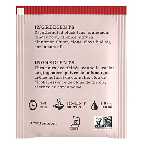 Stash Tea, Black Tea Decaf Chai Spice, 18 Count